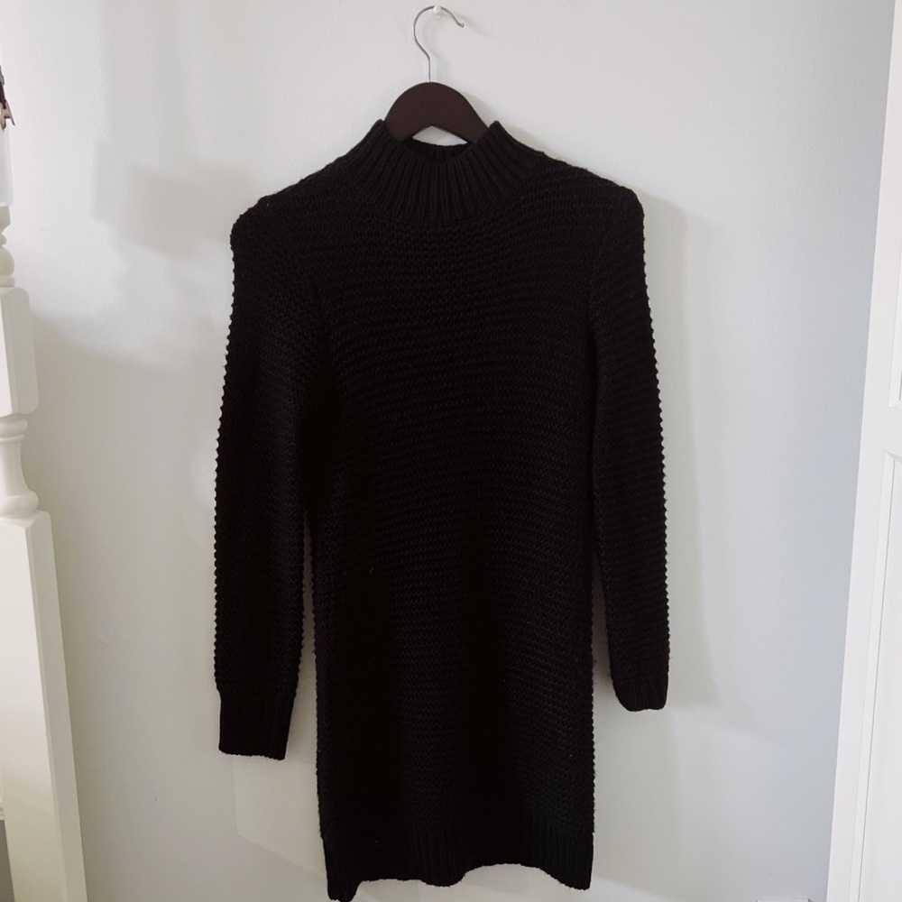 Black knit midi dress